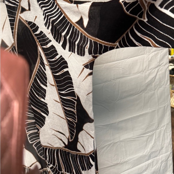 Chico's Palm Print Open Front Knit Dolman Kimono Cardigan Oversized 1 (M/8) Slit - Picture 3 of 6